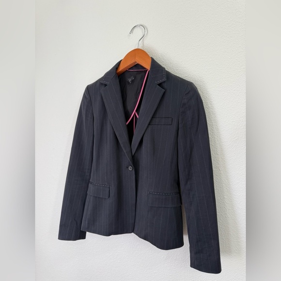 Elie Tahari Designer Dark Gray Charcoal Blazer Jacket Women’s Size Small - Picture 2 of 5